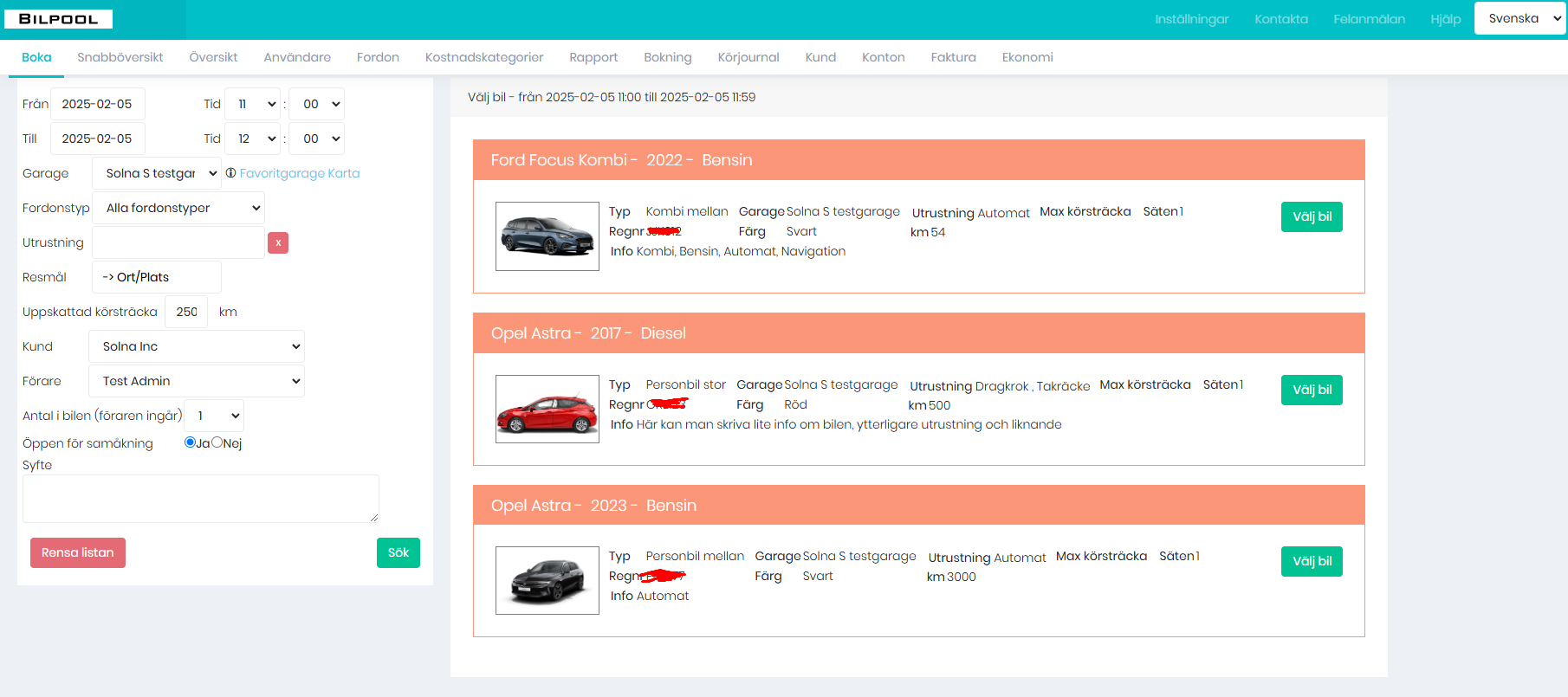 Bokabil - sistem rezervacije vozila